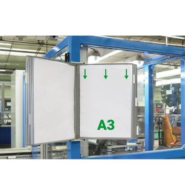 Wand-Sichttafelsystem DIN A3 grau mit 10 St. Sichttafeln