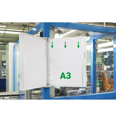 Wand-Sichttafelsystem DIN A3 weiß mit 10 St. Sichttafeln