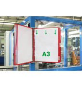 Wand-Sichttafelsystem DIN A3 rot mit 10 St. Sichttafeln