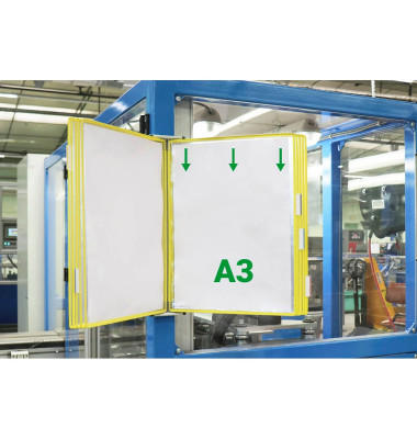 Wand-Sichttafelsystem DIN A3 gelb mit 10 St. Sichttafeln