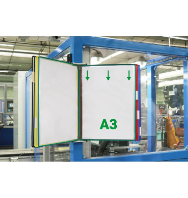 Wand-Sichttafelsystem DIN A3 farbsortiert mit 10 St. Sichttafeln