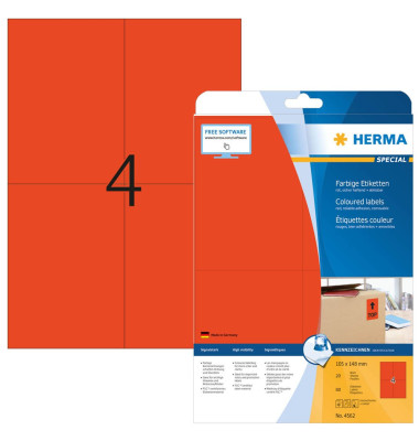 Etiketten Special 4562, rot, 105x148mm, rechteckig