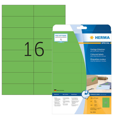 Etiketten Special 4554, gr&uuml;n, 105x37mm, rechteckig