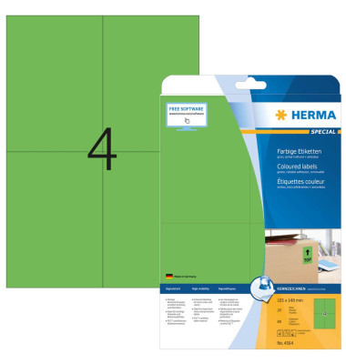 Etiketten Special 4564, gr&uuml;n, 105x148mm, rechteckig