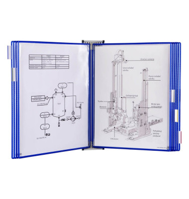 Wand-Sichttafelsystem DIN A3 blau mit 10 St. Sichttafeln