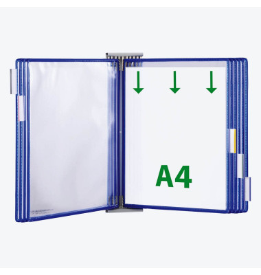 Wand-Sichttafelsystem DIN A4 blau mit 10 St. Sichttafeln