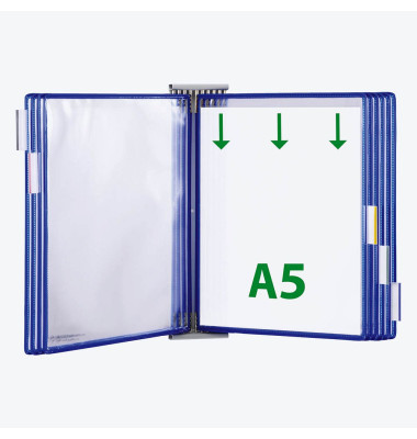 Wand-Sichttafelsystem DIN A5 blau mit 10 St. Sichttafeln