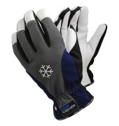 Arbeitshandschuhe 295, Leder, grau/schwarz/blau/weiß, Größe 8 / M