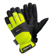 Arbeitshandschuhe PRO 9128, Microthan Leder, schwarz/neongelb, Größe 9 / L