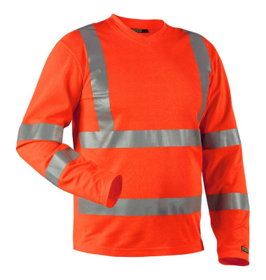 Herren Warnschutz-Langarmshirt 3381 orange Große 4XL