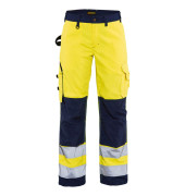 Arbeitshose 7155, Warnschutz, Damen, high vis gelb/marineblau, Größe 48