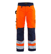 Arbeitshose 7155, Warnschutz, Damen, high vis orange/marineblau, Größe 36