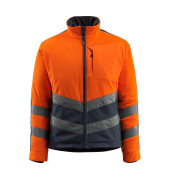 Jacke SHEFFIELD, Fleece, orange/schwarzblau, Größe L
