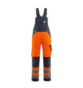 Arbeitshose Newcastle, Warnschutz, Unisex, hi-vis orange/schwarzblau, Größe 98