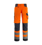 Arbeitshose Kendal, Warnschutz, Unisex, hi-vis orange/schwarzblau, Größe 48