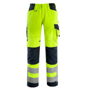 Arbeitshose Kendal, Warnschutz, Unisex, hi-vis gelb/schwarzblau, Größe 102