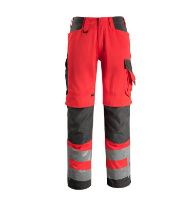 Arbeitshose Kendal, Warnschutz, Unisex, hi-vis rot/dunkelanthrazit, Größe 25 Arbeitshose Kendal, Warnschutz, Unisex, hi-vis rot/dunkelanthrazit, Größe 25