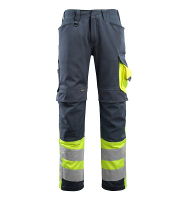 Arbeitshose Leeds, Warnschutz, Unisex, schwarzblau/hi-vis gelb, Größe 44 Arbeitshose Leeds, Warnschutz, Unisex, schwarzblau/hi-vis gelb, Größe 44