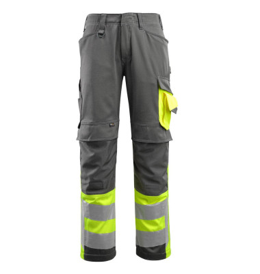 Arbeitshose Leeds, Warnschutz, Unisex, dunkelanthrazit/hi-vis gelb, Größe 23 Arbeitshose Leeds, Warnschutz, Unisex, dunkelanthrazit/hi-vis gelb, Größe 23