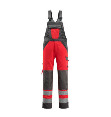 Arbeitshose Gosford, Warnschutz, Unisex, hi-vis rot/dunkelanthrazit, Größe 106