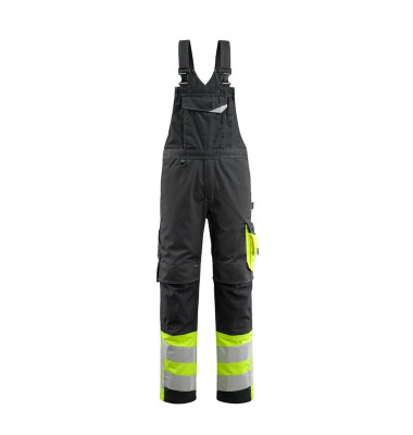 Arbeitshose Sunderland, Warnschutz, Unisex, schwarz/hi-vis gelb, Größe 29