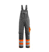 Arbeitshose Sunderland, Warnschutz, Unisex, dunkelanthrazit/hi-vis orange, Größe 25