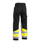 Arbeitshose 1564, Warnschutz, Unisex, schwarz/High Vis gelb, Größe 48