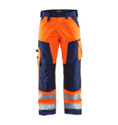 Arbeitshose 1566, Warnschutz, Herren, high vis orange/marineblau, Größe 54