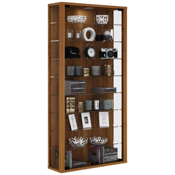 4051814336638 - Wandvitrine Vitrosa Maxi mit LED-Beleuchtung 8 Einlegeböden 2 Flügeltüren B 590 x T 180 x H 1140 mm Glas & Holz Kern-Nussbaum-Dekor 4051814336638 - Wandvitrine Vitrosa Maxi mit LED-Beleuchtung 8 Einlegeböden 2 Flügeltüren B 590 x T 180 x H 1140 mm Glas & Holz Kern-Nussbaum-Dekor