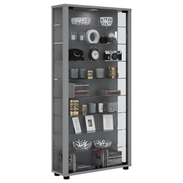 4051814336829 - Ebuy24 - Lumo Maxi Vitrinenschrank 2 Glastüren Glasvitrinen mit LED-Leuchten Silberfarbig 4051814336829 - Ebuy24 - Lumo Maxi Vitrinenschrank 2 Glastüren Glasvitrinen mit LED-Leuchten Silberfarbig