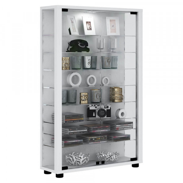 4051814336942 - Ebuy24 - Lumo Mini Vitrinenschrank 2 Glastüren Glasvitrinen mit LED-Leuchten weiß - Weiß 4051814336942 - Ebuy24 - Lumo Mini Vitrinenschrank 2 Glastüren Glasvitrinen mit LED-Leuchten weiß - Weiß