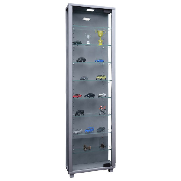 4051814345241 - Ebuy24 - Edana Maxi Vitrinenschrank 1 Glastür mit LED-Licht Glasvitrine 8 Glasböden Silberfarbig 4051814345241 - Ebuy24 - Edana Maxi Vitrinenschrank 1 Glastür mit LED-Licht Glasvitrine 8 Glasböden Silberfarbig