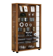 Lumo Mini Vitrine nussbaum 8 Fachböden