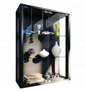 Udina Vitrine schwarz 2 Fachböden