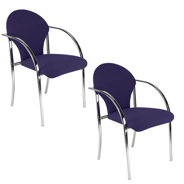 4045513001966 - Besucherstuhl VISA CHROM blau   chrom mit Armlehnen 4-Fuß-Gestell 4045513001966 2 Stück