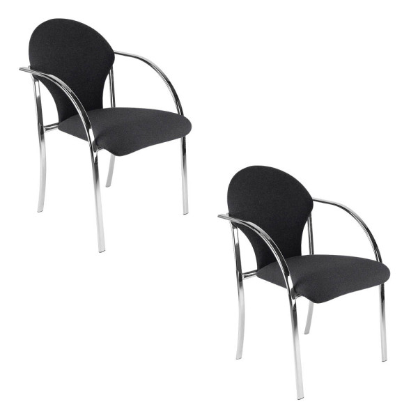 4045513001973 - Besucherstuhl VISA CHROM schwarz   chrom mit Armlehnen 4-Fuß-Gestell 4045513001973 2 Stück