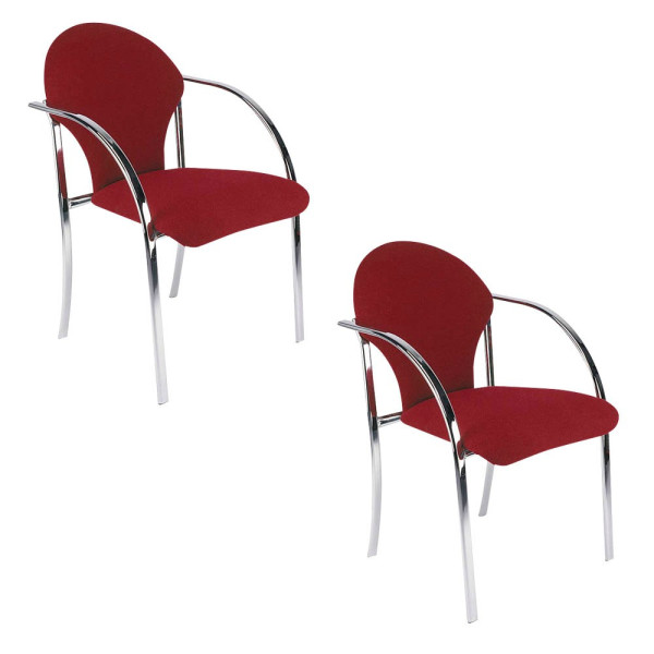 4045513001959 - Besucherstuhl VISA CHROM bordeaux chrom mit Armlehnen 4-Fuß-Gestell 4045513001959 2 Stück 4045513001959 - Besucherstuhl VISA CHROM bordeaux chrom mit Armlehnen 4-Fuß-Gestell 4045513001959 2 Stück