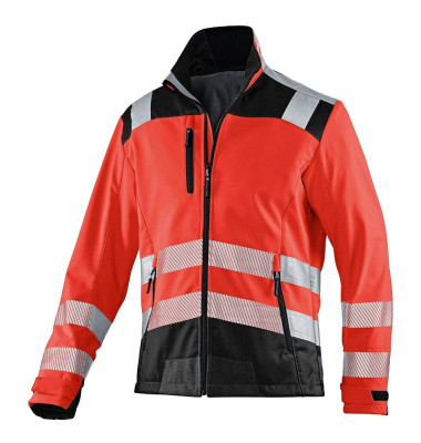 Jacke REFLECTIQ, Softshell, warnrot/schwarz, Größe XL Jacke REFLECTIQ, Softshell, warnrot/schwarz, Größe XL