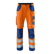Arbeitshose REFLECTIQ, Warnschutz, Unisex, warnorange/kornblau, Größe 48