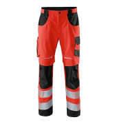 Arbeitshose REFLECTIQ, Warnschutz, Unisex, rot/schwarz, Größe 48