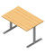 Schreibtisch, 74cm (H), 120x80cm (BxT), rechteckig, buche / silber