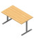 Schreibtisch, 74cm (H), 140x80cm (BxT), rechteckig, buche / silber