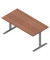 Schreibtisch, 74cm (H), 160x80cm (BxT), rechteckig, nussbaum canaletto / silber