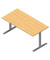 Schreibtisch, 74cm (H), 160x80cm (BxT), rechteckig, buche / silber