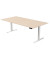 Sitz-Steh-Schreibtisch Move 3, elektrisch höhenverstellbar, 72-120cm (H), 200x100cm (BxT), rechteckig, ahorn / weiß