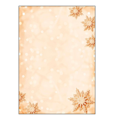Motiv-Weihnachtsbriefpapier Golden Snwoflakes DP234 A4 90g 