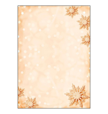 Weihnachtsbriefpapier Golden Snowflakes Motiv DIN A4 90 g/qm 100 Blatt