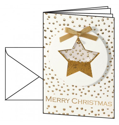 Weihnachtskarten Confetti Star DIN A6