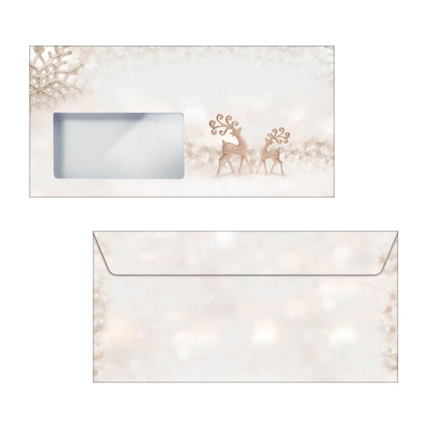 Sigel Weihnachtsumschläge Brilliant Deer Brilliant Deer DU228, Din Lang, 90g 4004360815508 Sigel 50 Stück