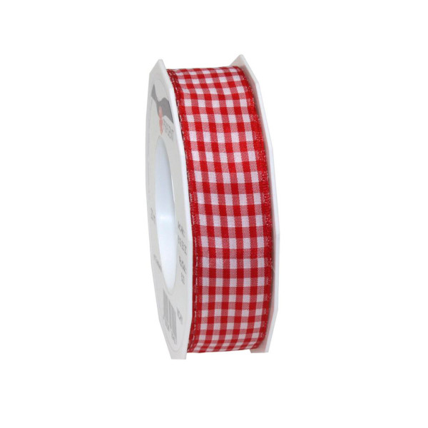 4009236018700 - Geschenkband Zierband Vichy Karo 6192520-609 25mm x 20m rot weiß 4009236018700 Präsent 4009236018700 - Geschenkband Zierband Vichy Karo 6192520-609 25mm x 20m rot weiß 4009236018700 Präsent